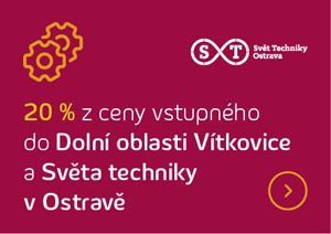 banner Sleva 20 % z ceny vstupného do Dolní oblasti Vítkovice a Světa techniky v Ostravě