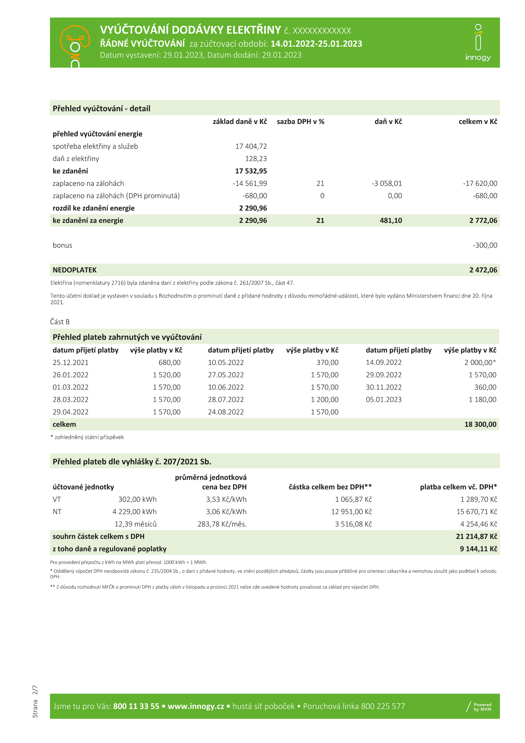 Průvodce fakturou pro domácnosti - elektřina s nedoplatkem - strana 2 z 5