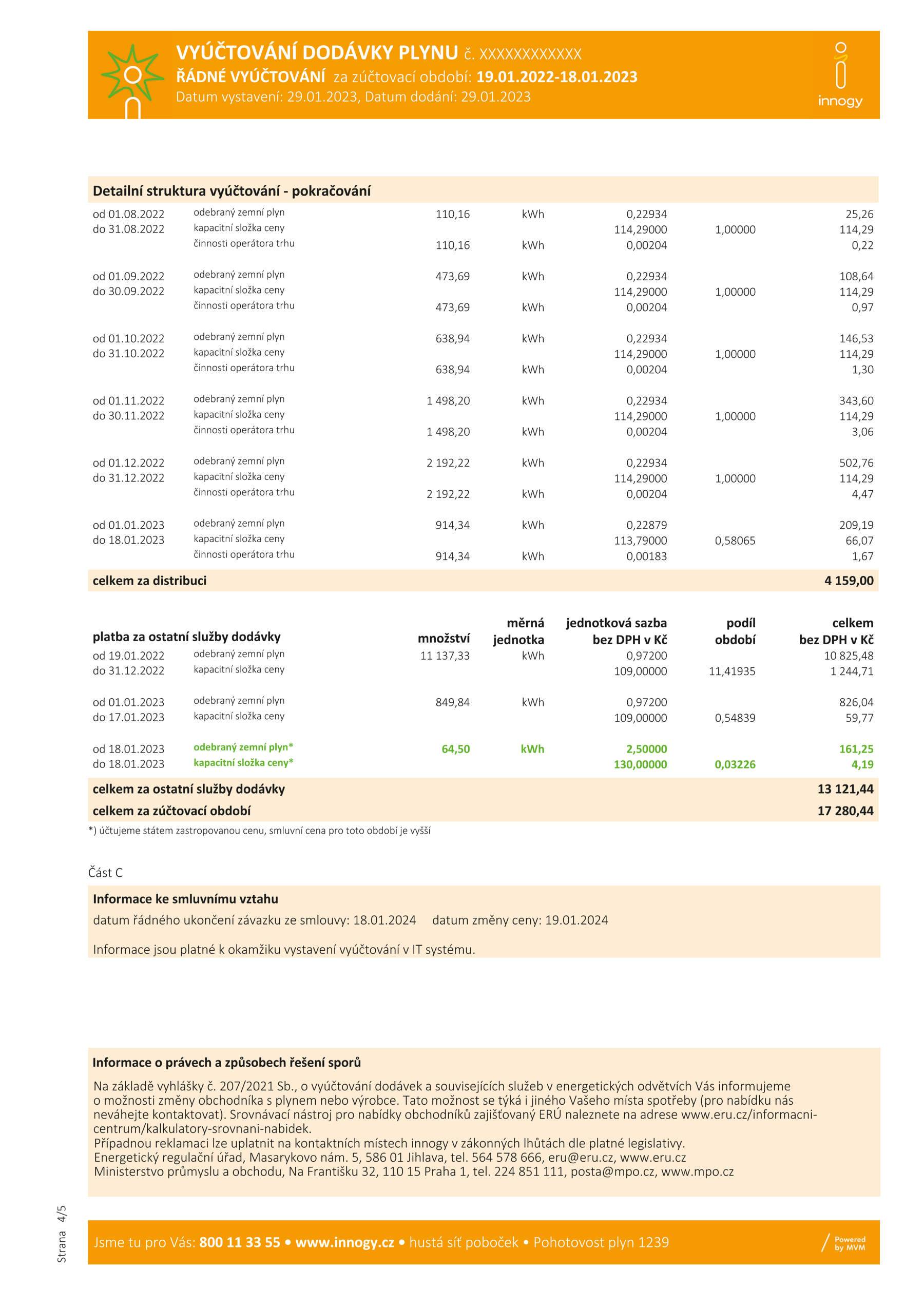 Průvodce fakturou pro domácnosti - plyn s přeplatkem - strana 4 z 5