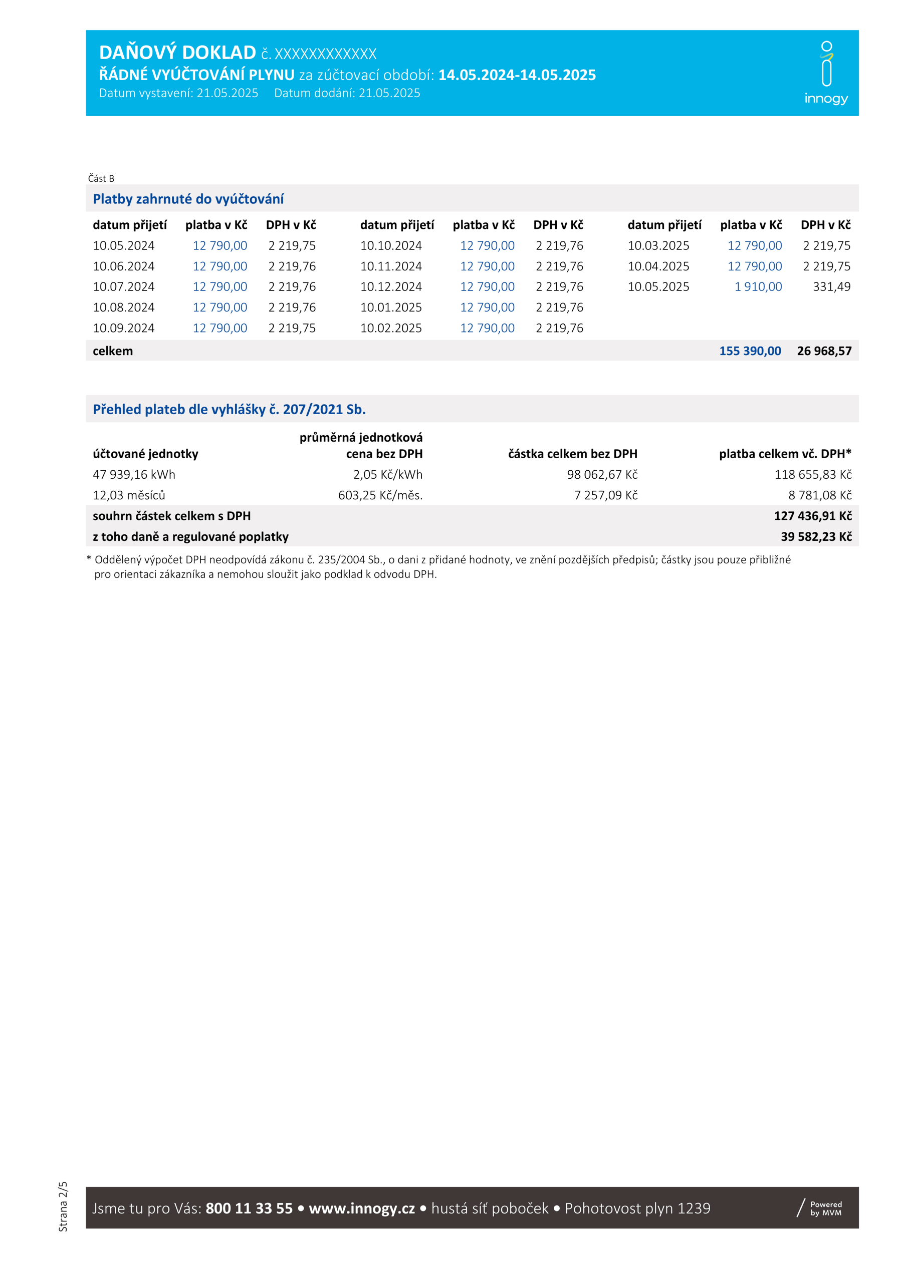 Průvodce fakturou pro podnikatele - plyn s přeplatkem - strana 2